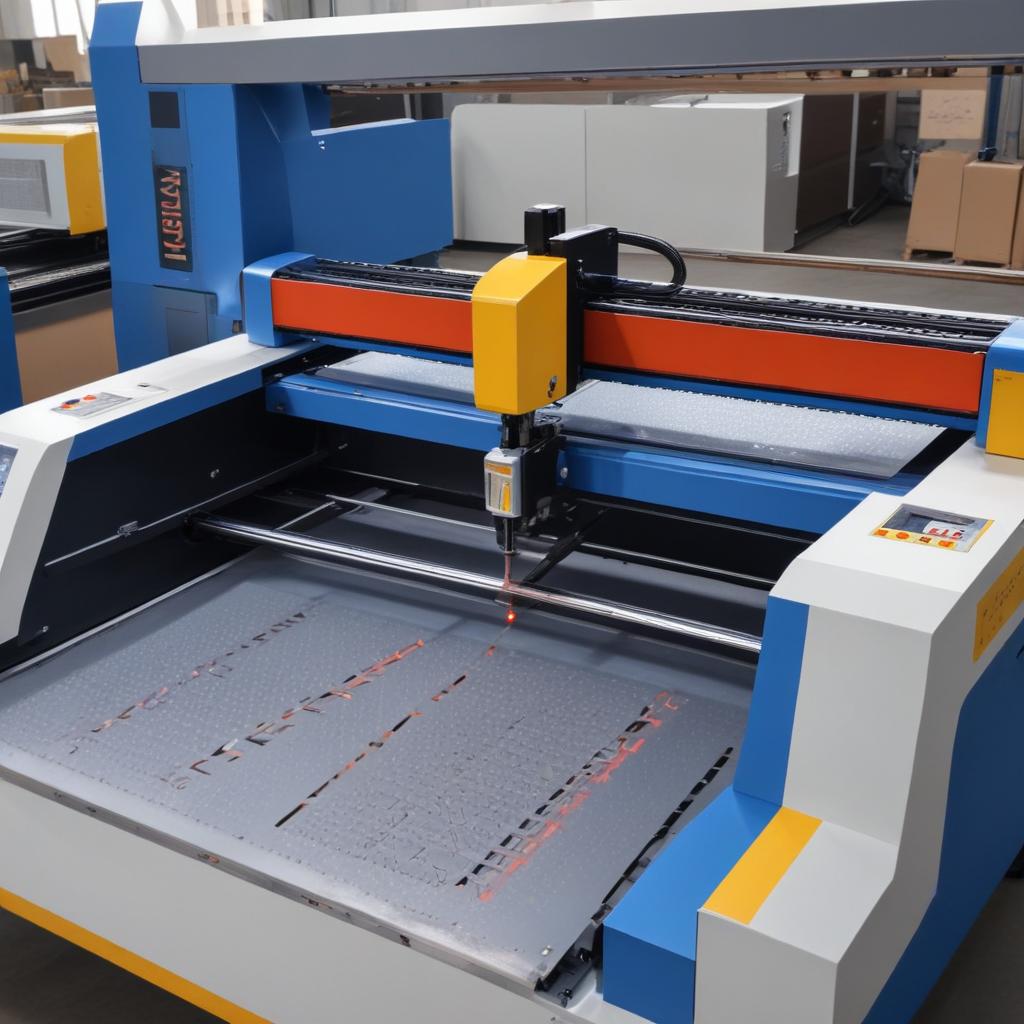 Laser cutting cutting machine making design on a metal sheet