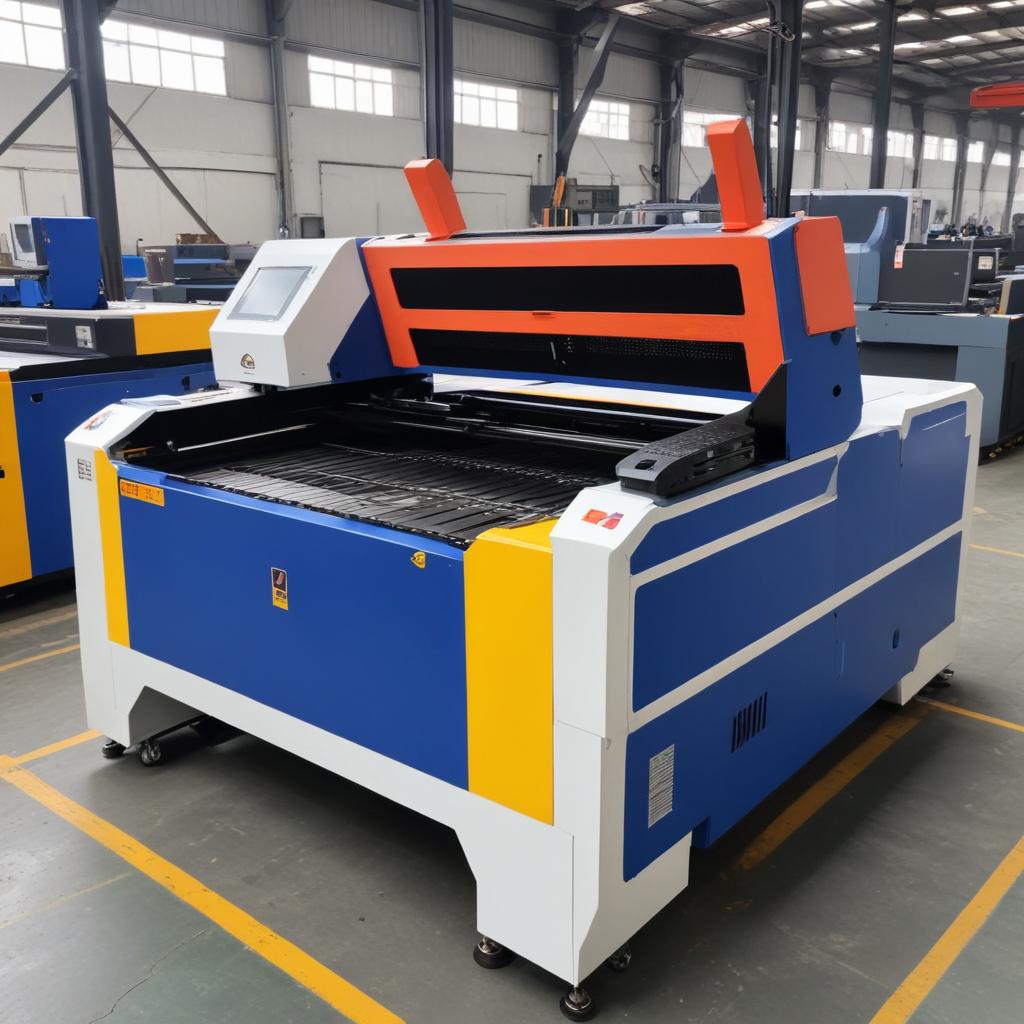 laser cutting machine in a spacious warehouse