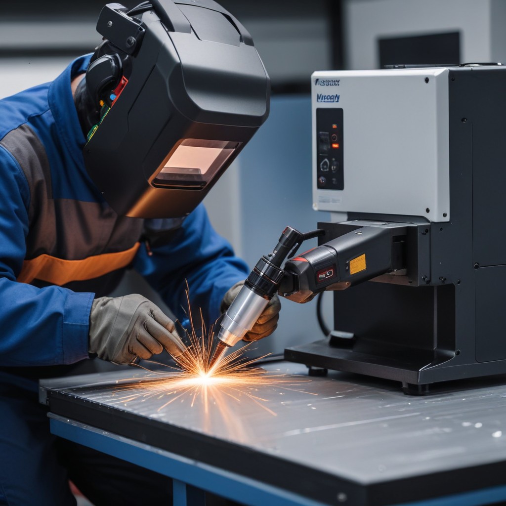 Laser cutting machine used by men