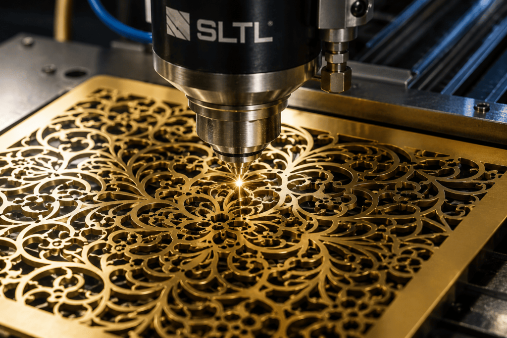 Laser cutting machine for jewelry materials processing intricate gold jewelry designs with precision cutting technology